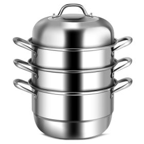 3 Tier Large Stainless Steel Steamer Cookware Set 3 Tier Large Stainless Steel Steamer Cookware Set